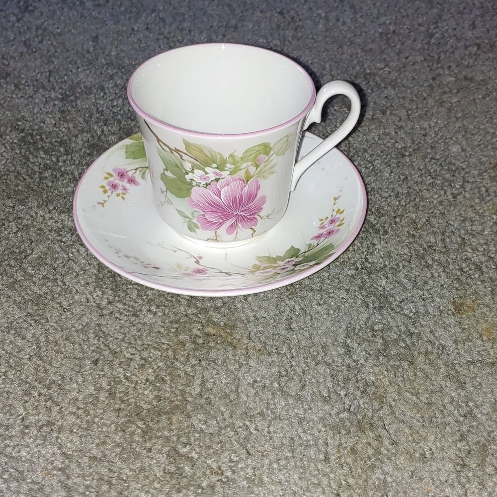 ELIZABETHAN STAFFORDSHIRE ENGLAND "MIRAGE" BONE CHINA CUP & SAUCER